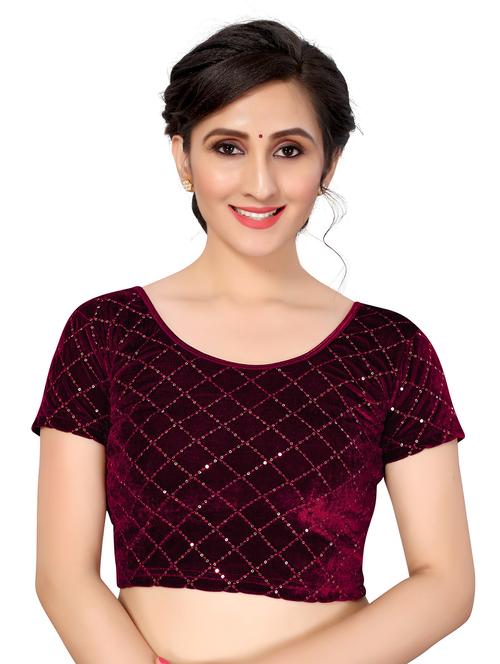 purple solid blouse - 18371819 - Very Small Image - 1