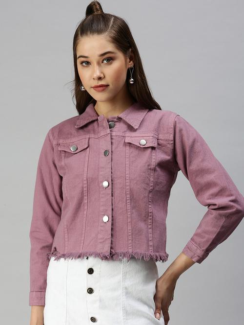 frayed hem solid summer jacket - 18372243 - Very Small Image - 1