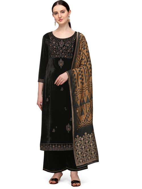 black velvet unstitched suit - 18372553 - Very Small Image - 1