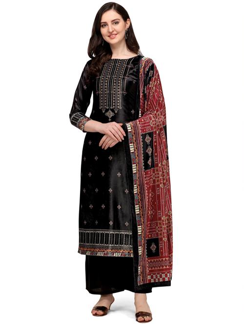 black velvet unstitched suit - 18372557 - Very Small Image - 1