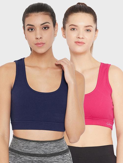 pack of 2 solid sports bra - 18373029 - Very Small Image - 1