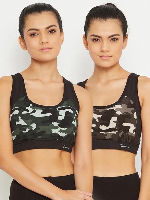 pack of 2 printed sports bra - 18373036 - Very Small Image - 1