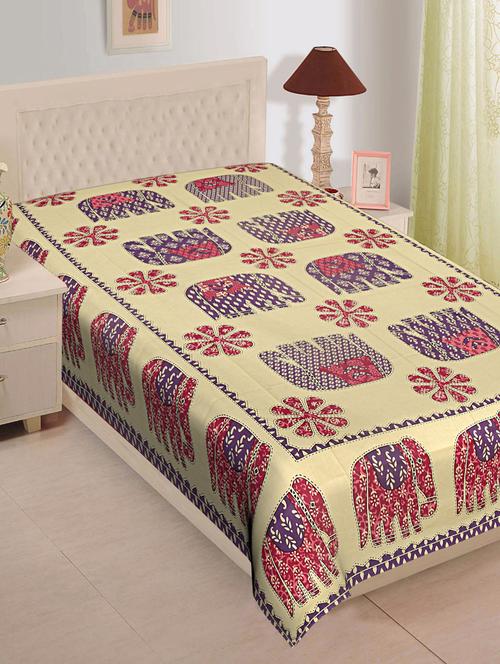 texstylehome jaipuri printed 100% cotton single bedsheet - 18373184 - Very Small Image - 1