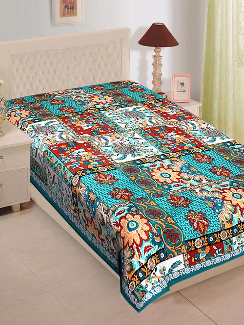 texstylehome jaipuri printed 100% cotton single bedsheet - 18373192 - Very Small Image - 1