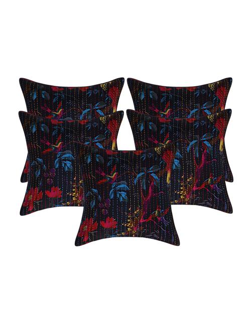 texstylehome assorted pure cotton kantha work set of 5 jaipuri cushion covers - 18373241 - Very Small Image - 1