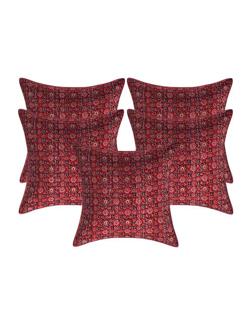 texstylehome assorted pure cotton kantha work set of 5 jaipuri cushion covers - 18373244 - Very Small Image - 1