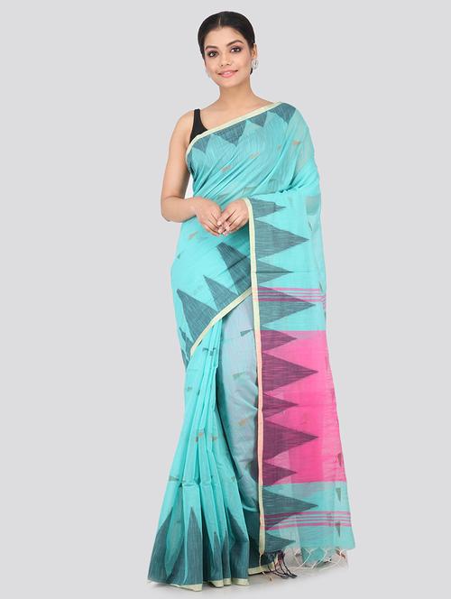 multi colored cotton handloom saree with blouse - 18373447 - Very Small Image - 1