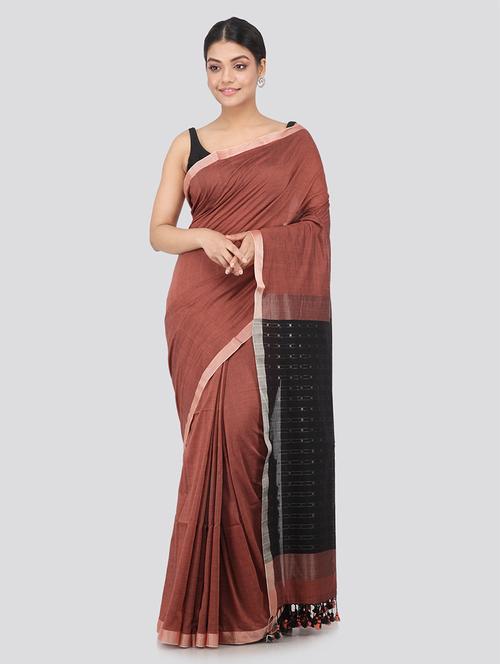 multi colored cotton handloom saree with blouse - 18373458 - Very Small Image - 1