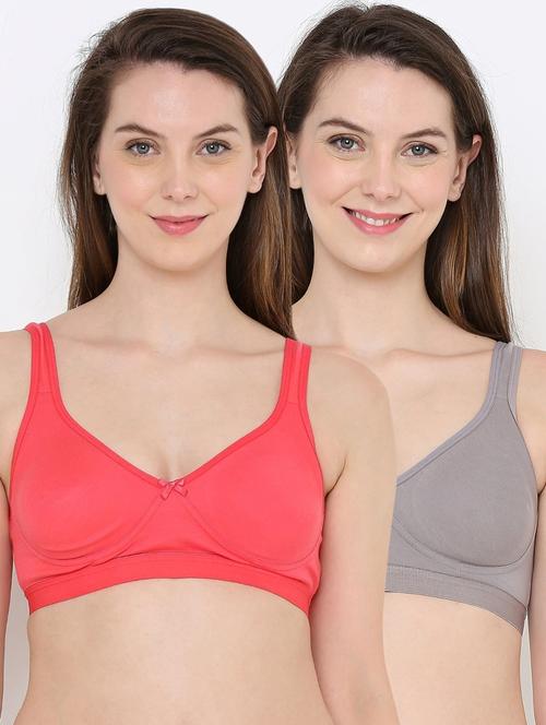 pack of 2 solid sports bra - 18373645 - Very Small Image - 1