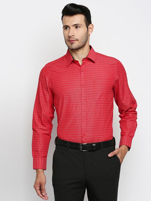 red self-designed formal shirt - 18373724 - Very Small Image - 1