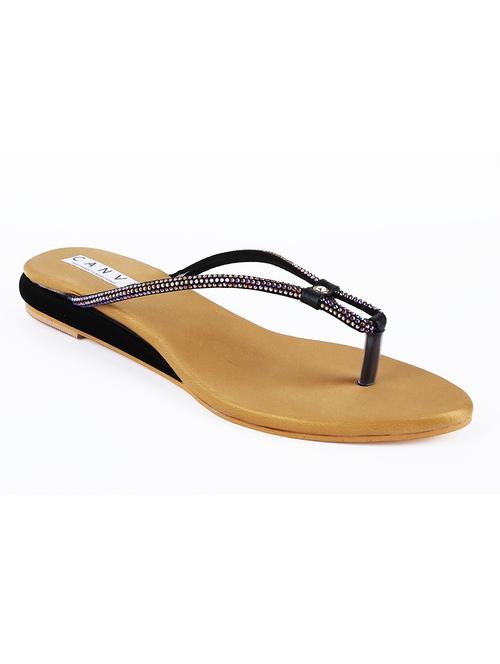 gold satin toe separator sandals - 18374541 - Very Small Image - 1