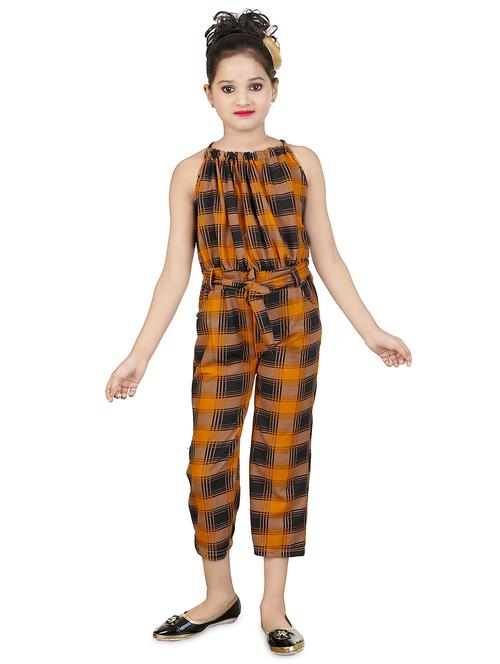 orange checkered full length jumpsuit - 18375478 - Very Small Image - 1