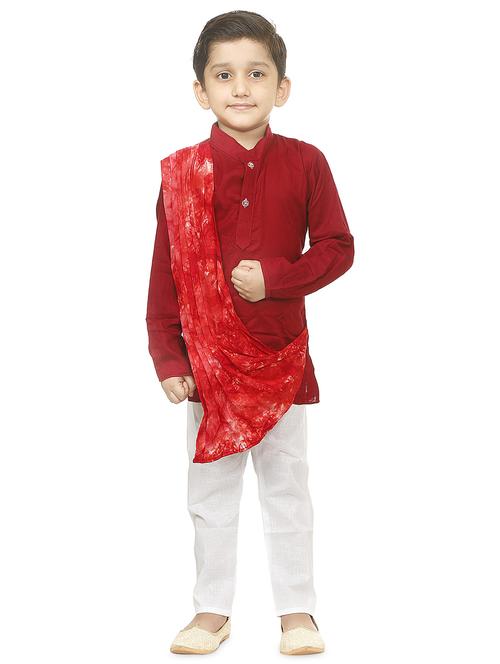 red solid kurta set - 18375529 - Very Small Image - 1