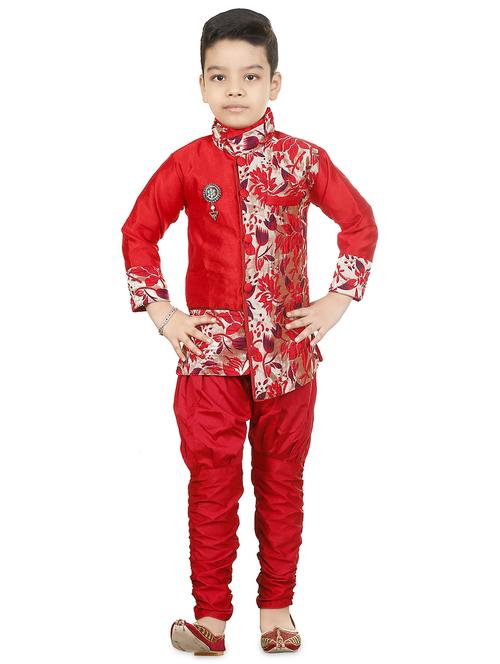 red printed kurta pajama set - 18375543 - Very Small Image - 1