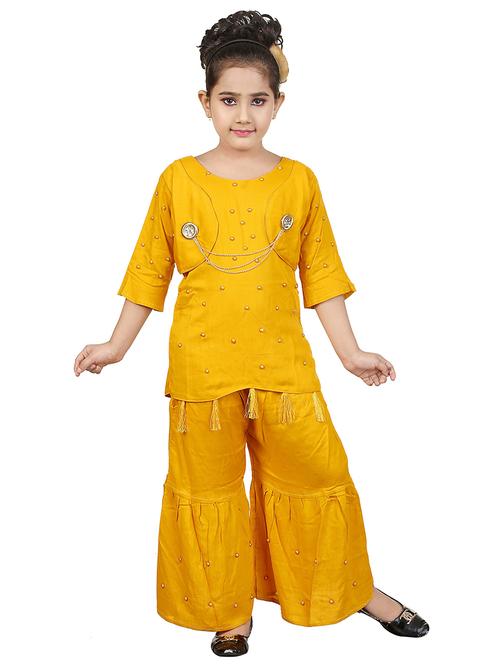 yellow embellished sharara suit set - 18375628 - Very Small Image - 1