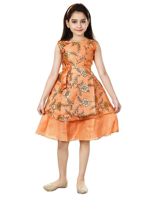 orange floral frock - 18375680 - Very Small Image - 1