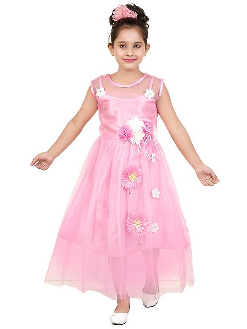 pink net applique work party gown - 18375711 - Very Small Image - 1