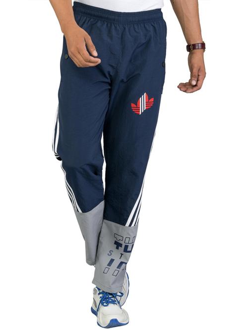 navy blue color-blocked track pant - 18375897 - Very Small Image - 1
