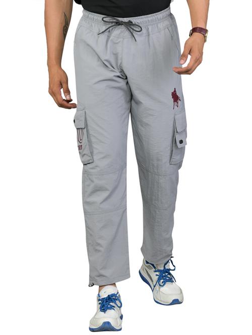 grey solid joggers track pant - 18375910 - Very Small Image - 1
