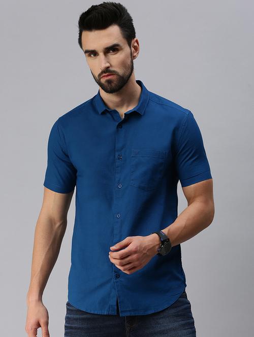 mens solid casual shirt - 18375998 - Very Small Image - 1