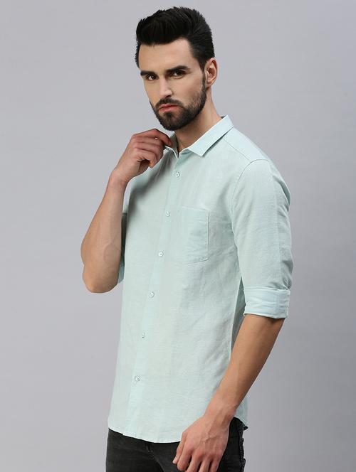 light blue solid casual shirt - 18376005 - Very Small Image - 1