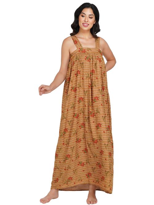 square neck printed nighty - 18376070 - Very Small Image - 1