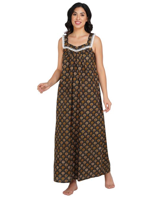 square neck printed nighty - 18376072 - Very Small Image - 1
