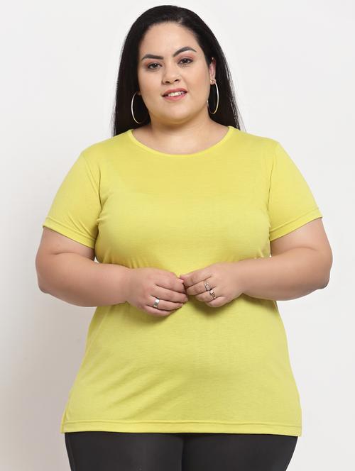 round neck solid plus tee - 18376416 - Very Small Image - 1