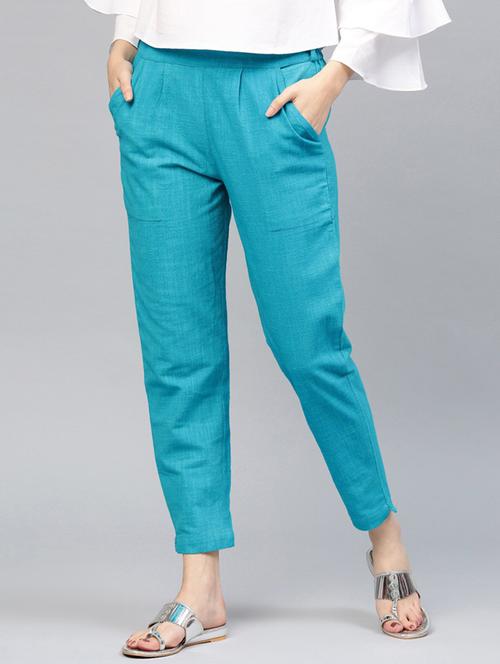 mid rise solid pleated trouser - 18376494 - Very Small Image - 1