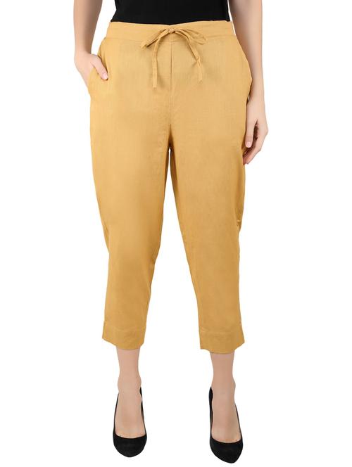 tie front solid crop pant trouser - 18376509 - Very Small Image - 1