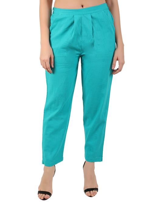 mid rise solid pleated trouser - 18376559 - Very Small Image - 1