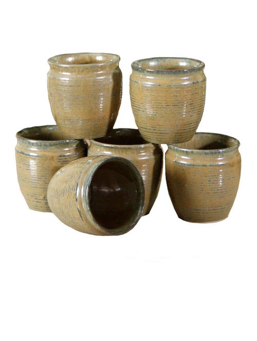 unravel india studio pottery yellow kulhad(set of 6) - 18376729 - Very Small Image - 1
