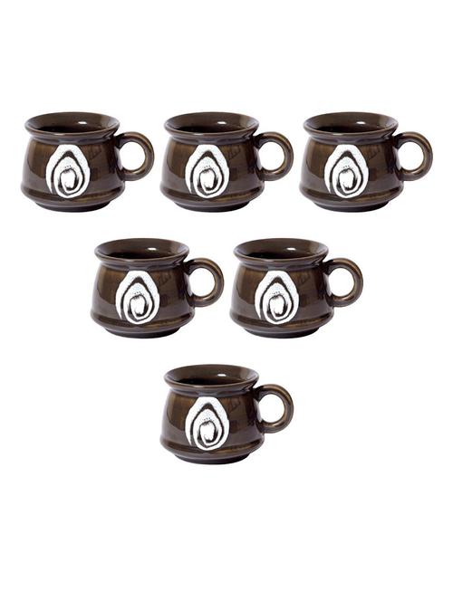 pack of 6 brown ceramic mug - 18376817 - Very Small Image - 1