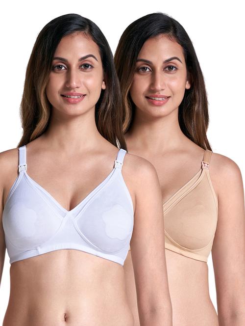 set of 2 solid maternity/nursing non padded bra - 18377031 - Very Small Image - 1
