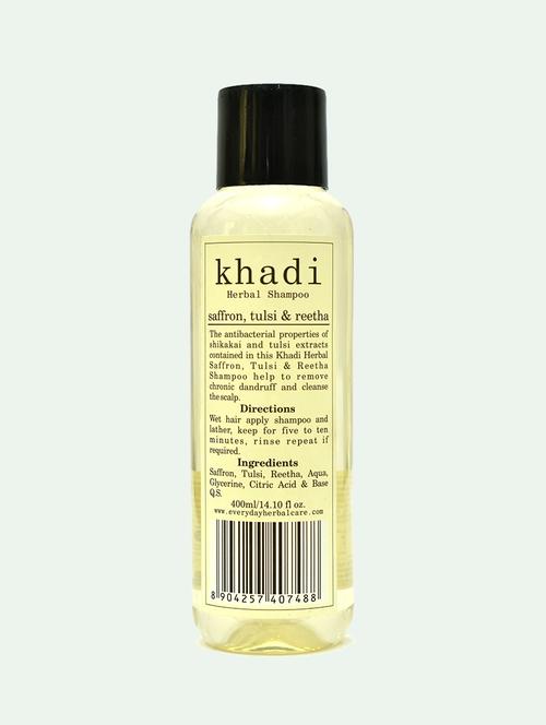 khadi herbal shampoo saffron, tulsi & reetha - 18377049 - Very Small Image - 1