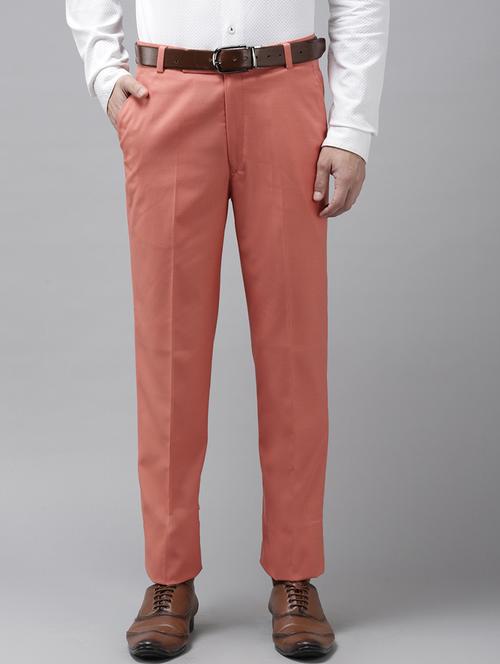 pink solid casual trouser - 18377221 - Very Small Image - 1