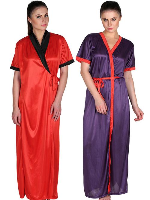 pack of 2 solid sleepwear robe - 18377346 - Very Small Image - 1