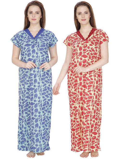 pack of 2 printed nighty - 18377367 - Very Small Image - 1