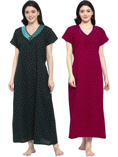 pack of 2 printed nighty - 18377449 - Very Small Image - 1
