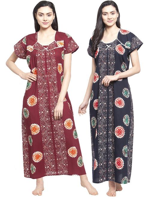pack of 2 printed nighty - 18377495 - Very Small Image - 1