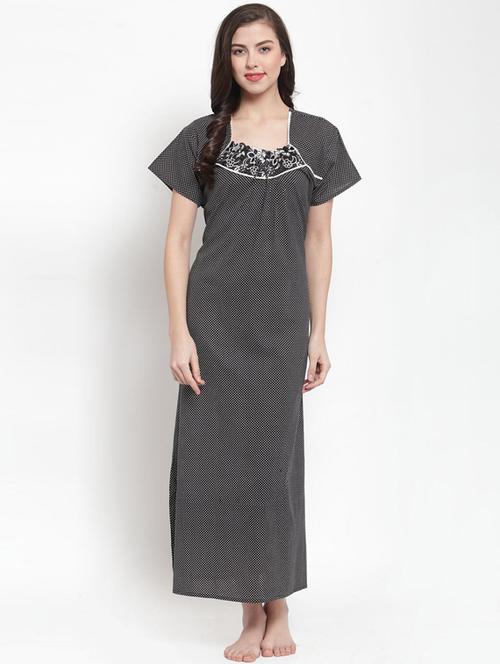 square neck printed nighty - 18377506 - Very Small Image - 1