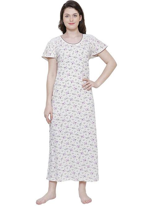 round neck printed nighty - 18377514 - Very Small Image - 1