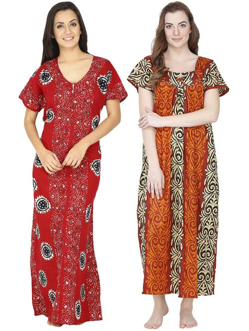 pack of 2 printed nighty - 18377558 - Very Small Image - 1