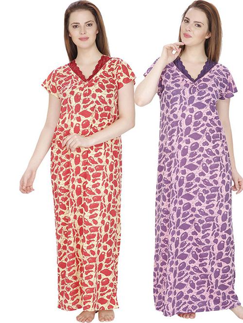 pack of 2 printed nighty - 18377669 - Very Small Image - 1