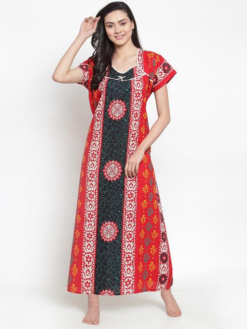 short sleeved printed nighty - 18377809 - Very Small Image - 1