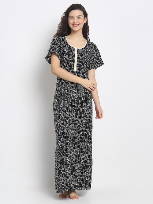 short sleeved printed nighty - 18377924 - Very Small Image - 1