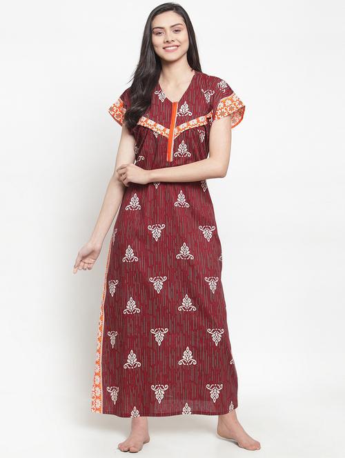 short sleeved printed nighty - 18377936 - Very Small Image - 1