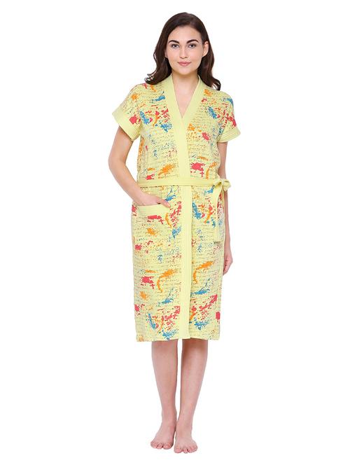 yellow printed bathrobe - 18378031 - Very Small Image - 1