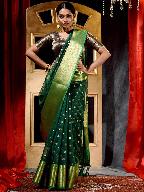 self designed woven saree with blouse - 18378093 - Very Small Image - 1