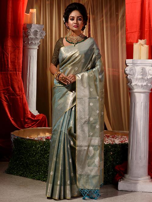 self designed woven saree with blouse - 18378154 - Very Small Image - 1